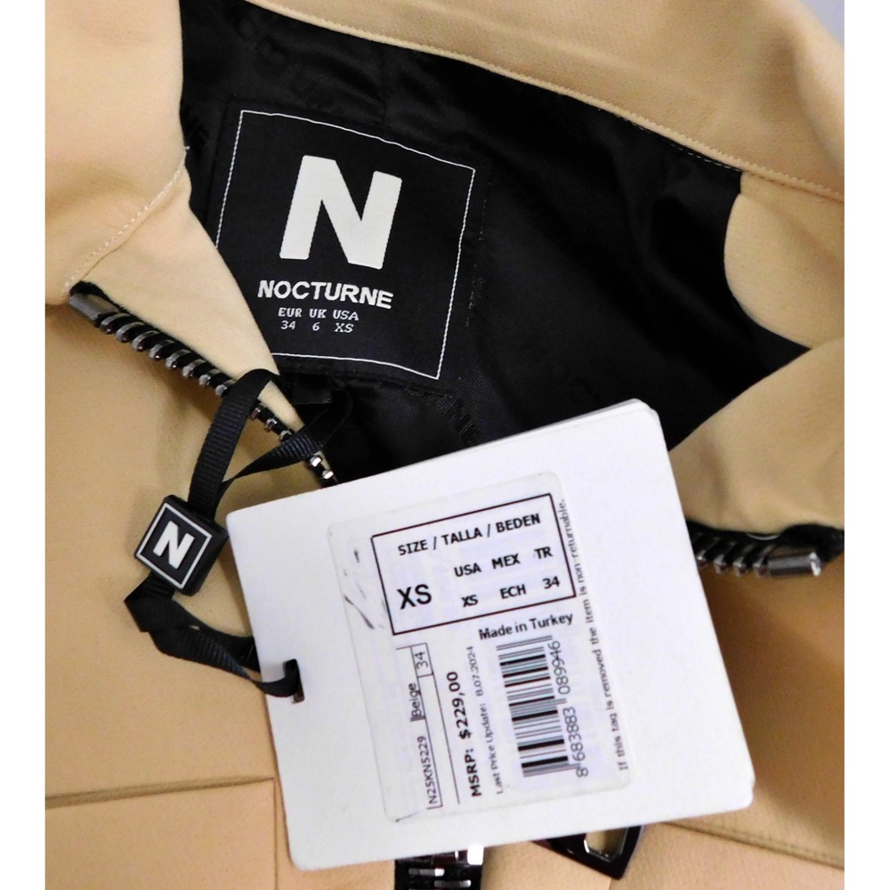 Nocturne Beige Zip Short Jacket sz XS $229rt NWT - Picture 5 of 7